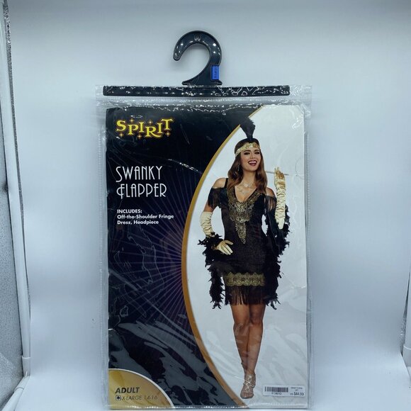Spirit Swanky Flapper Adult Ladies Halloween Theatre Costume Size X-Large 14-16 - Picture 10 of 10
